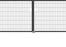 Draadpoort Metaal Dubbel Zwart 180x300cm