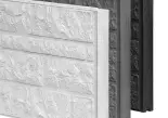 Betonnen vulplaat rotsmotief 184x20x4,8 cm Zwart gecoat
