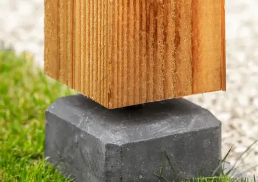 Betonpoer met verstelbare steun 15x15/18x18x50cm Antraciet, draadeind M16