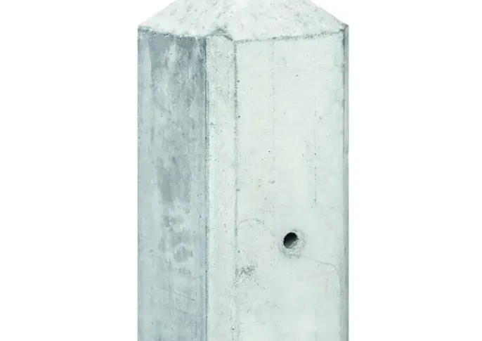 Betonnen hoekpaal met diamantkop 280x10x10cm Wit