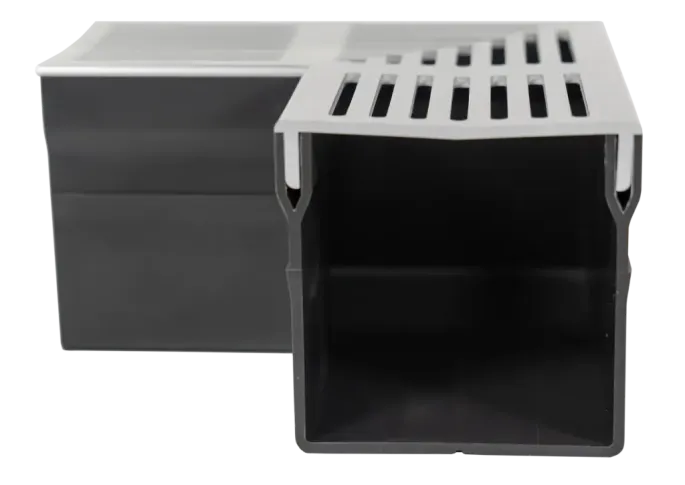 RSSD Goot Mini Hoekgoot 90 Graden 65 mm Grijs-Aluminium