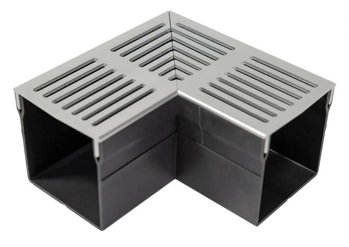RSSD Goot Mini Hoekgoot 90 Graden 65 mm Grijs-Aluminium