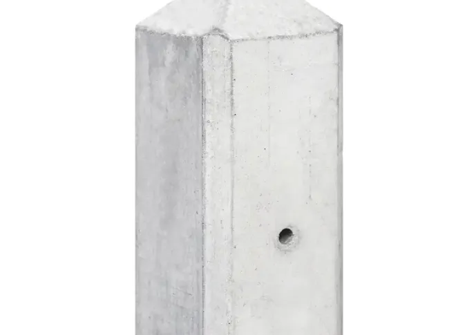 Beton-paal IJssel Wit diamantkop 10x10x280cm Kabeldoorvoer t.b.v. scherm 180x180cm