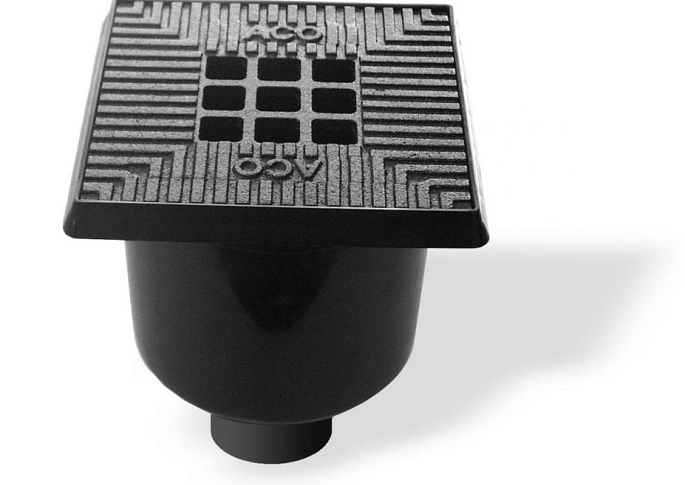 Vloerput kunstst.rand +gietijzer rooster