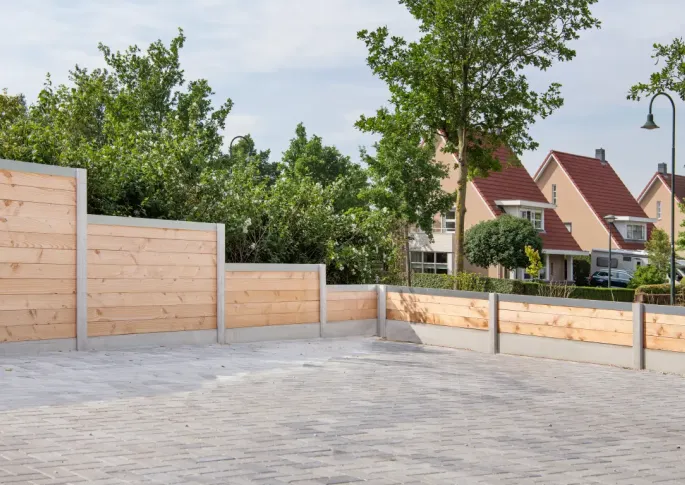 Beton-sleufpaal Zaan 10x10x275cm Wit Vlakke kop