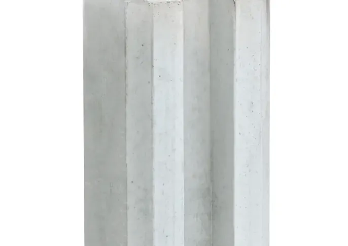Beton-sleufpaal Zaan 10x10x275cm Wit Vlakke kop Eindmodel