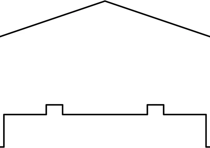 Lariks/Douglas Afdeklat Piramide 180cm Geschaafd + Gedroogd