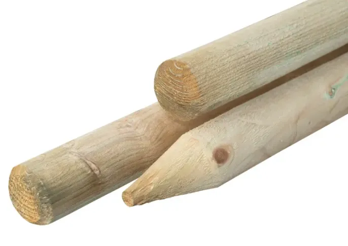 Ronde paal geïmpregneerd Ø6x160cm Gepunt + Gekruind