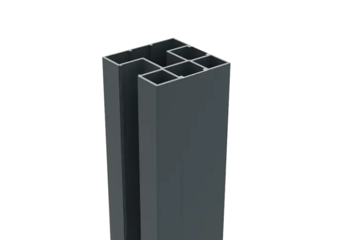 Aluminium H-paal Boston 75x75x3000mm + afwerkingsprofiel 4x24x3000mm
