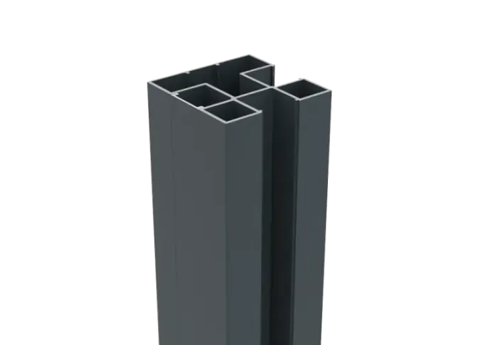 Aluminium H-paal Boston 75x75x3000mm + afwerkingsprofiel 4x24x3000mm