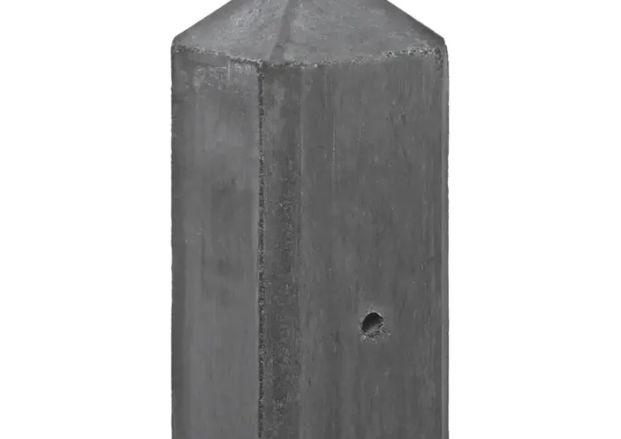 Beton-motiefpaal Schie Antraciet diamantkop 10x10x280cm T-model t.b.v. scherm 130x180cm