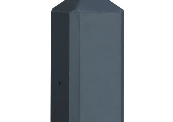 Beton-motiefpaal Schie Antraciet gecoat diamantkop 10x10x280cm T-model t.b.v. scherm 130x180cm