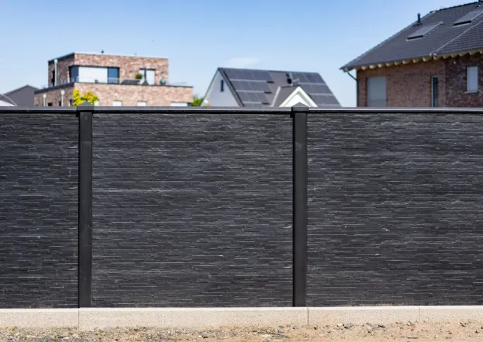 Beton-motiefplaat Schie/Reest Antraciet gecoat H36xD4,8xL184cm Leisteen
