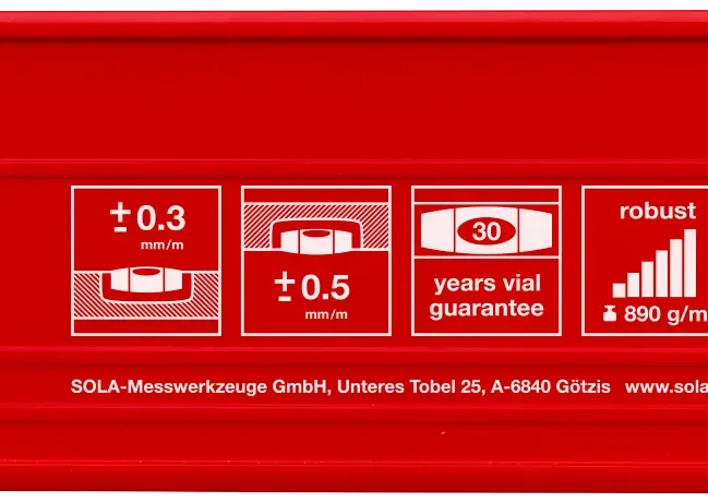 SOLA Aluminium waterpas Big Red 3 120cm