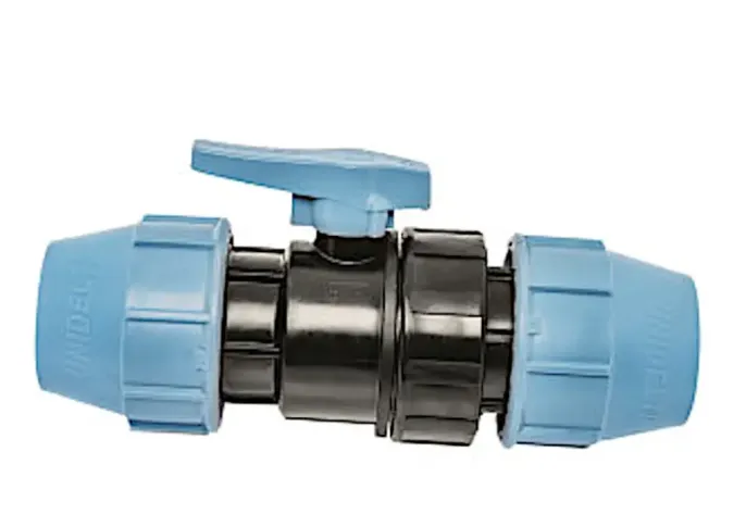 Unidelta Tyleenslang PP kogelkraan Kiwa 2x klem 25mm