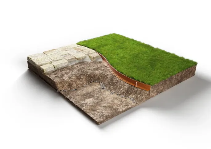 Flexline Borderrand Gegalvaniseerd 7,5cm lengte 220cm incl. 3 grondpennen en verbindingsplaat