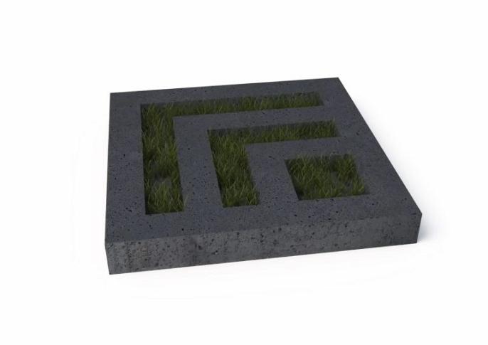 Schellevis Oudhollands Grasbetontegel Leaf Antra 80x80x10
