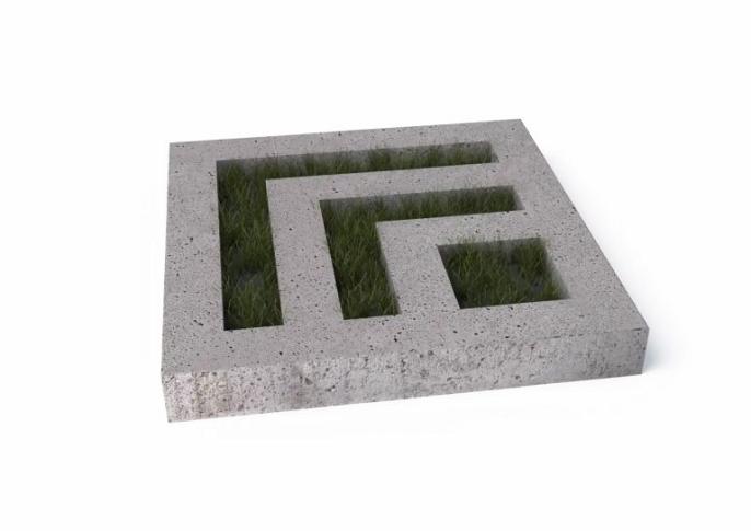Schellevis Oudhollands Grasbetontegel Leaf Grijs 80x80x10