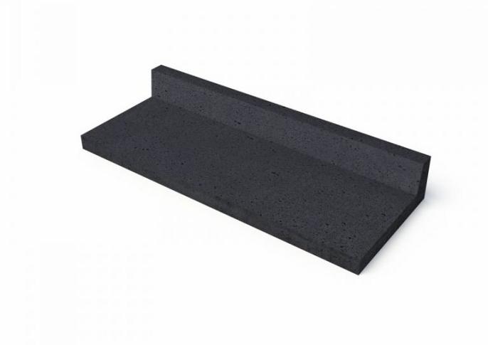 Schellevis Oudhollands TRAPTREDE L-VORM 100X40X15 CM CARBON