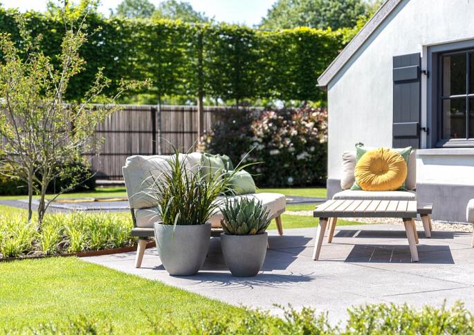 Grigio Egg Pot 50 - Natural Concrete - Plantruimte Ø44