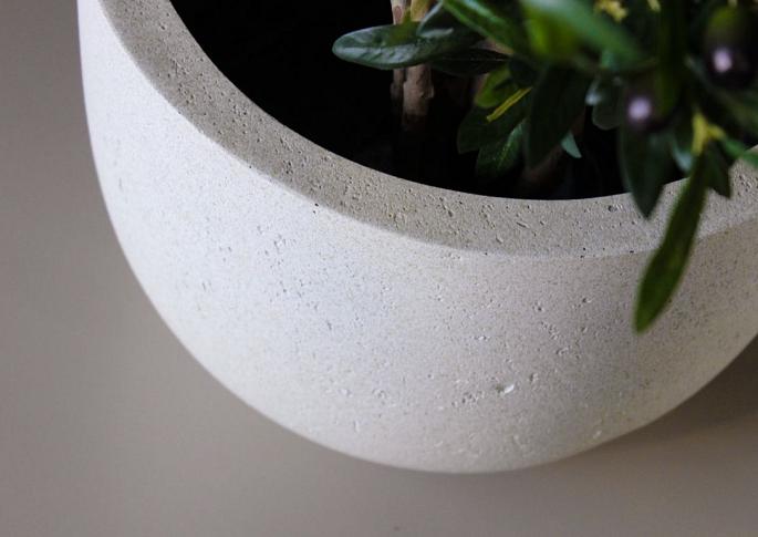 Grigio New Egg Pot 80 - Antique White - Plantruimte Ø68