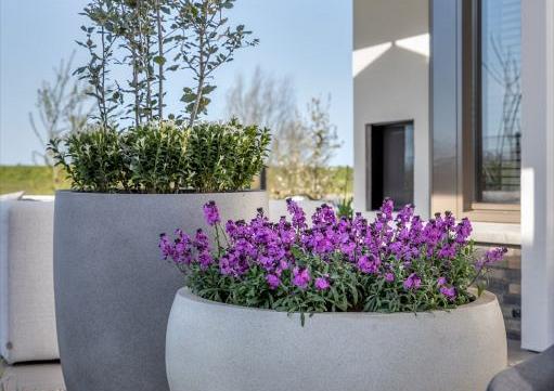 Grigio Tall Egg Pot 52 - Natural Concrete - Plantruimte Ø44