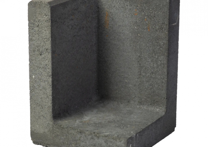 L Hoekelement 50x50x120 zwart