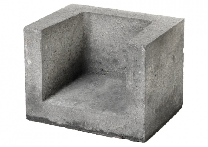 U-hoekelement 30x30x40 grijs