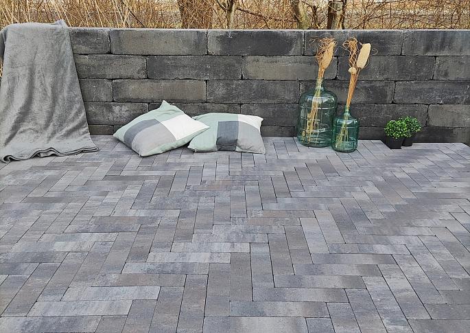 Linea trommel 15x15x60 cm grijs/zwart