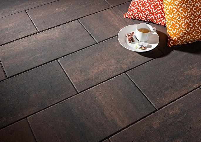 Patio square 60x30x5 cm marrone viola