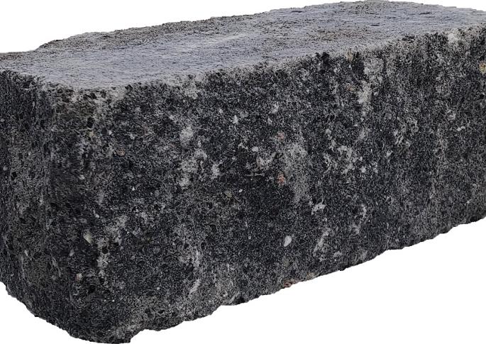 Splitrock hoekstuk trommel 29x13x11 cm grijs/zwart geknipte kopse kant