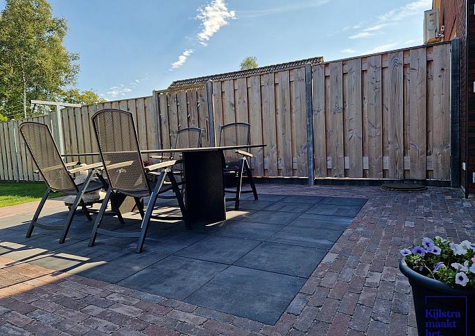 Tegel 50x50x5 cm antraciet komo ZVK met mini facet