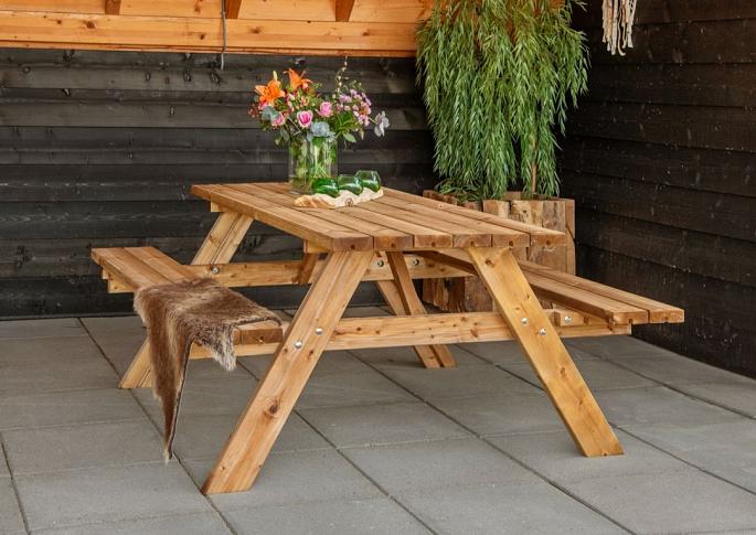 Picknicktafel Basis 180 cm vuren gedroogd, bruin geïmpregneerd