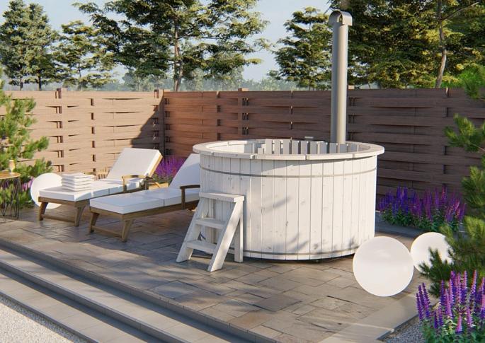 Hottub met interne RVS kachel ø200 cm onbehandeld vuren