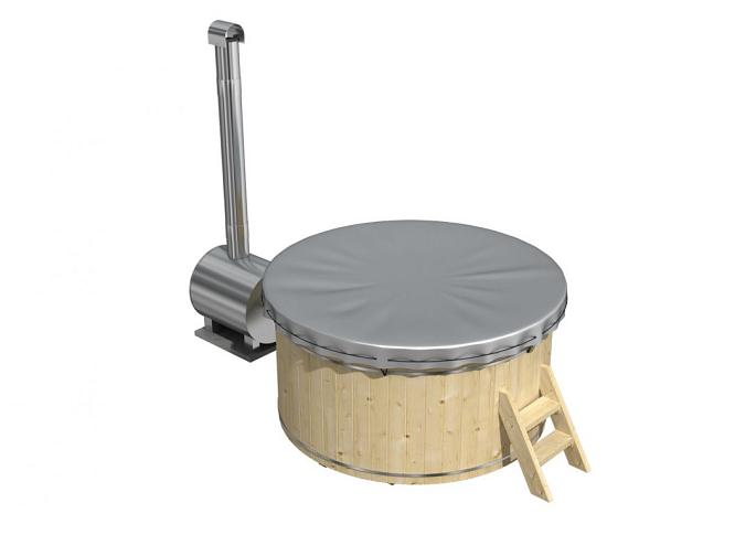 Hottub met externe RVS kachel ø200 cm onbehandeld vuren