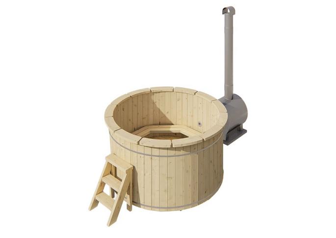 Hottub met externe RVS kachel ø200 cm onbehandeld vuren