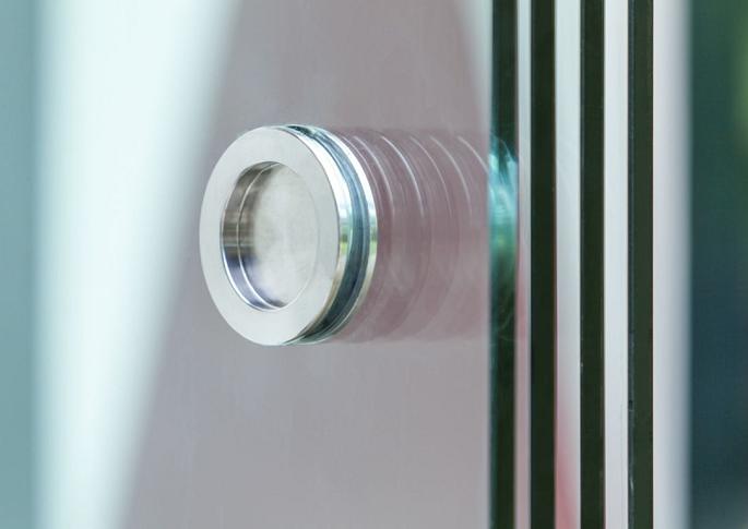 Deurgreep plakhandvat RVS zwart rond 65 mm, set van 2